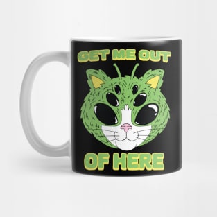 UFO Get Me Out Of Here Alien Cat Mug